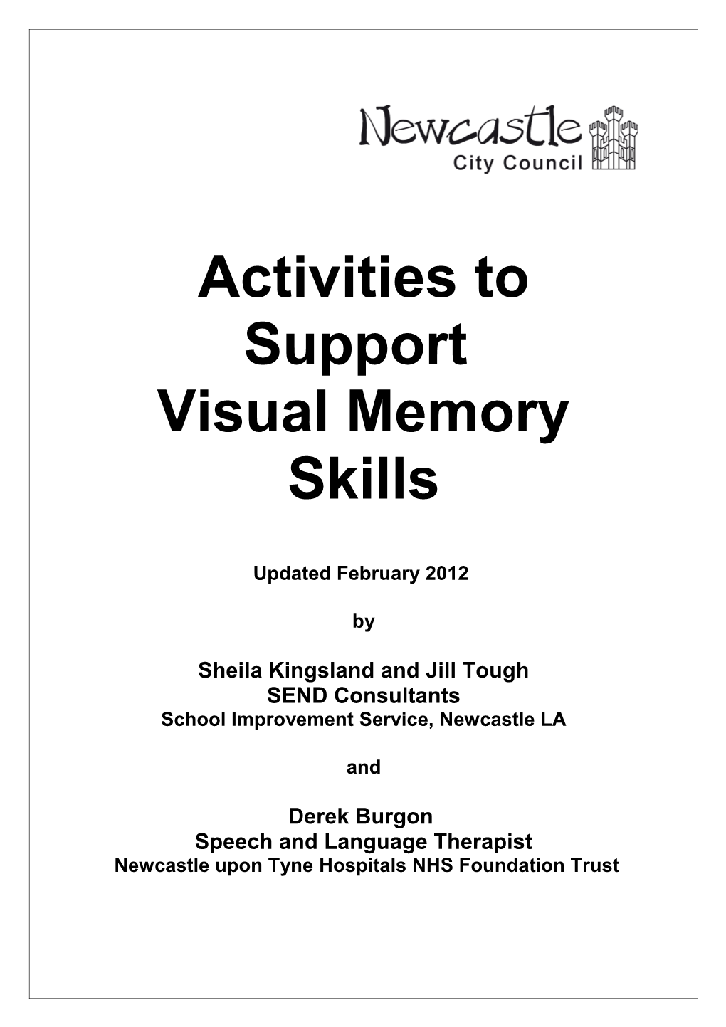 Activities to Support Visual Skills