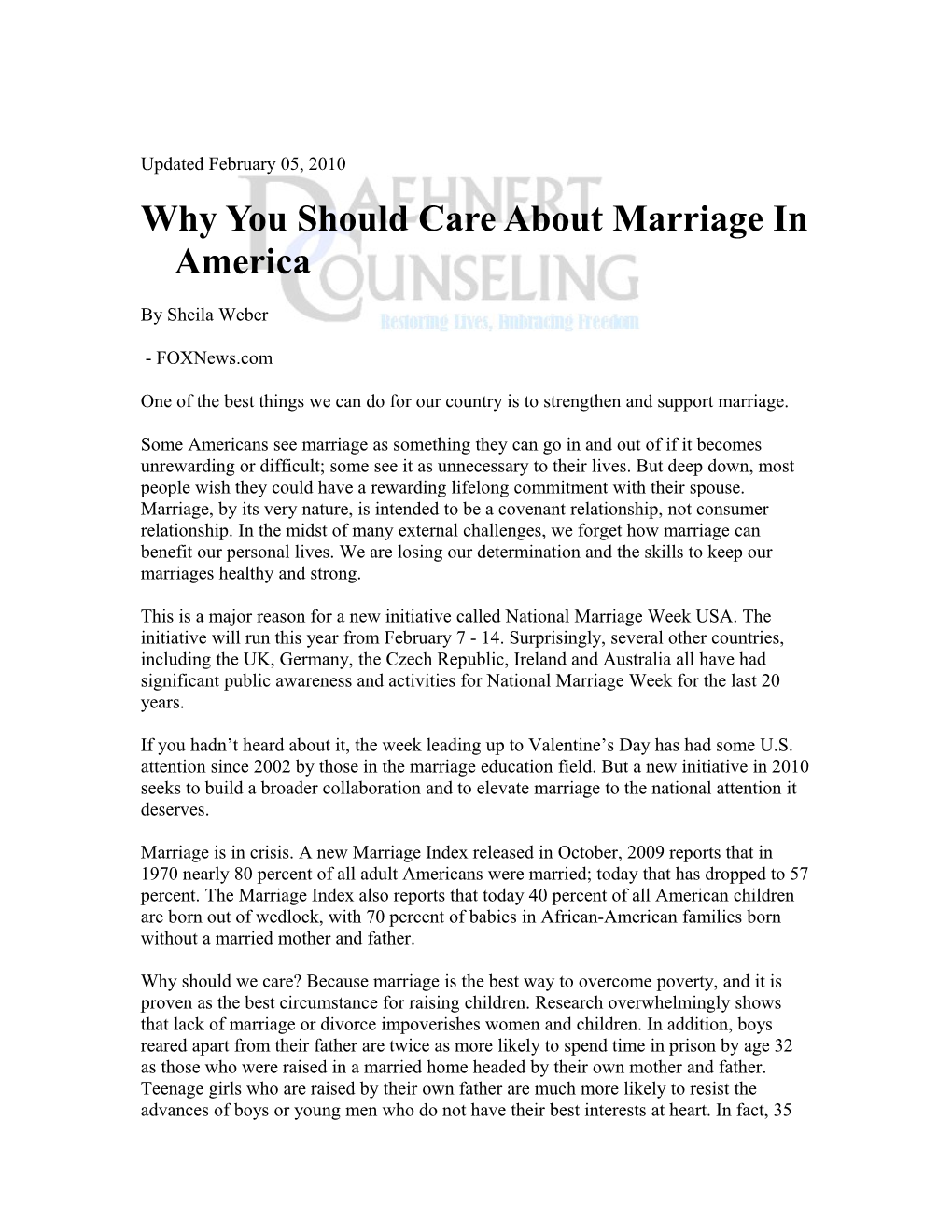 Why You Should Care About Marriage in America
