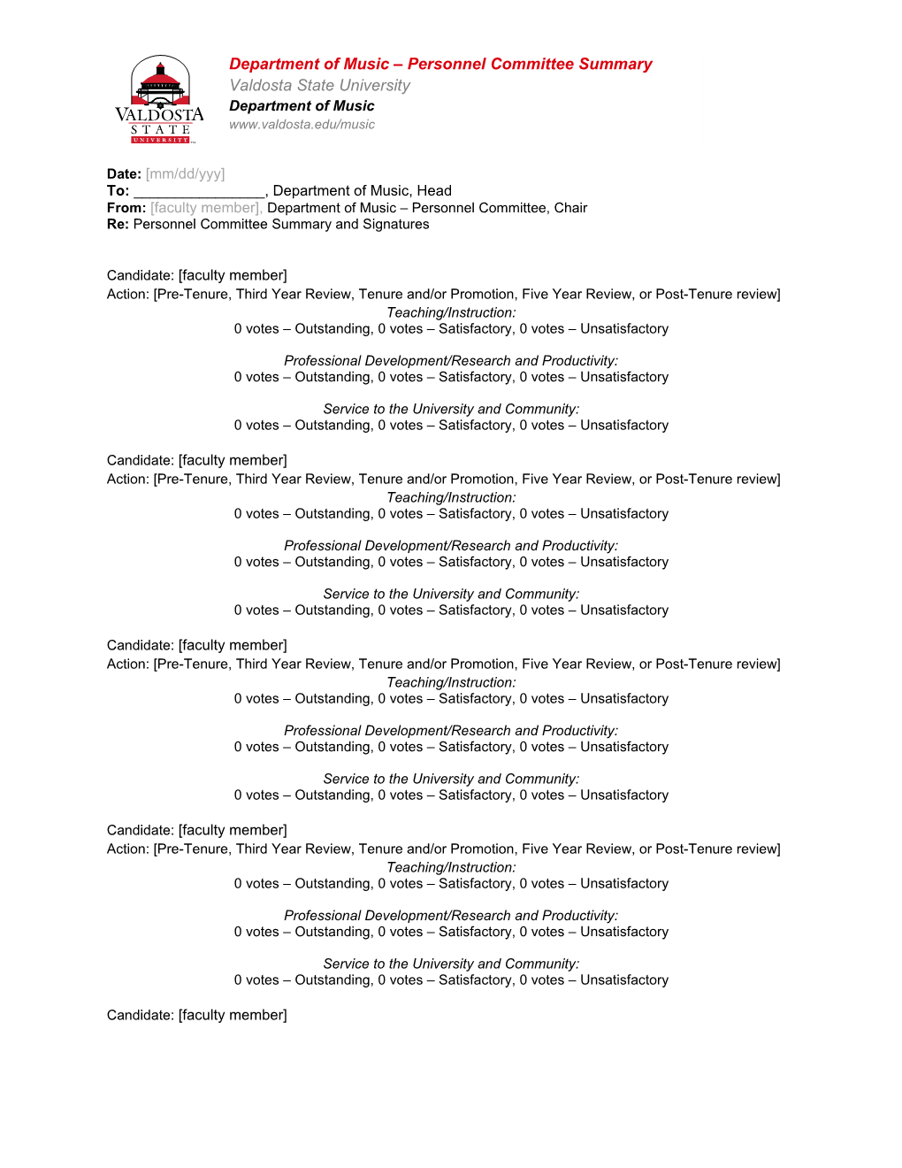 Personnel Committee Summary, Pg. 1