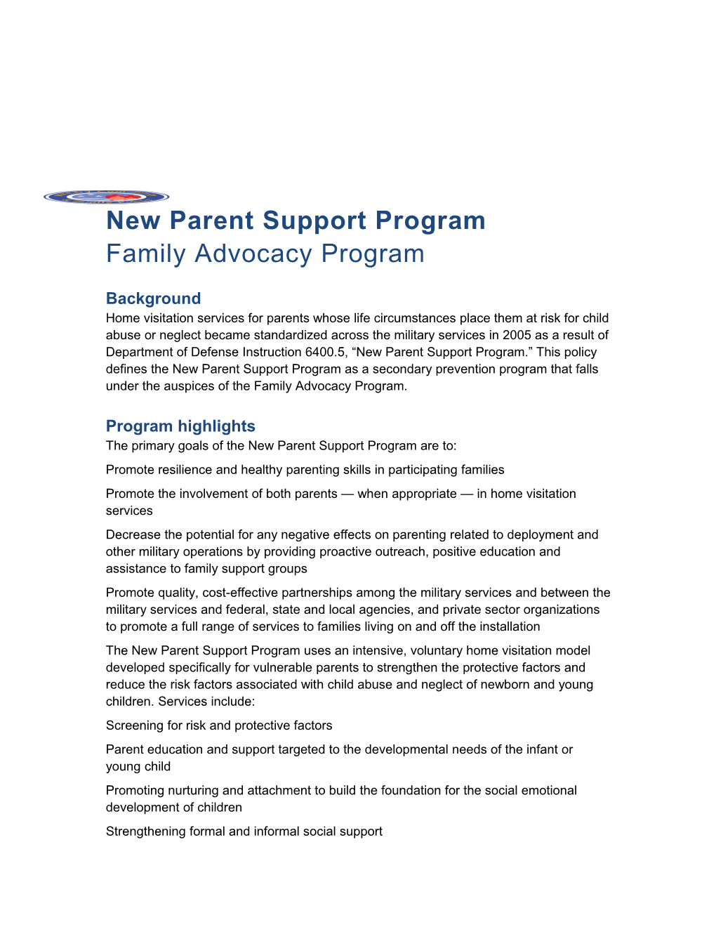 New Parent Support Program