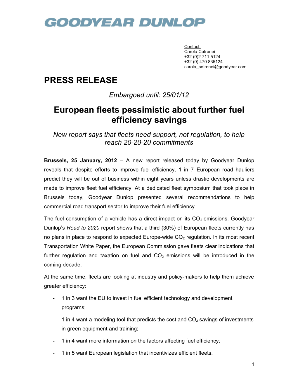 European Fleets Pessimistic About Further Fuel Efficiency Savings