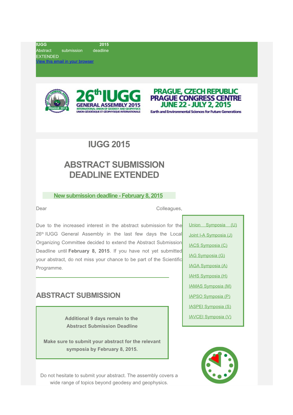 Iugg 2015Abstract Submissiondeadline Extended