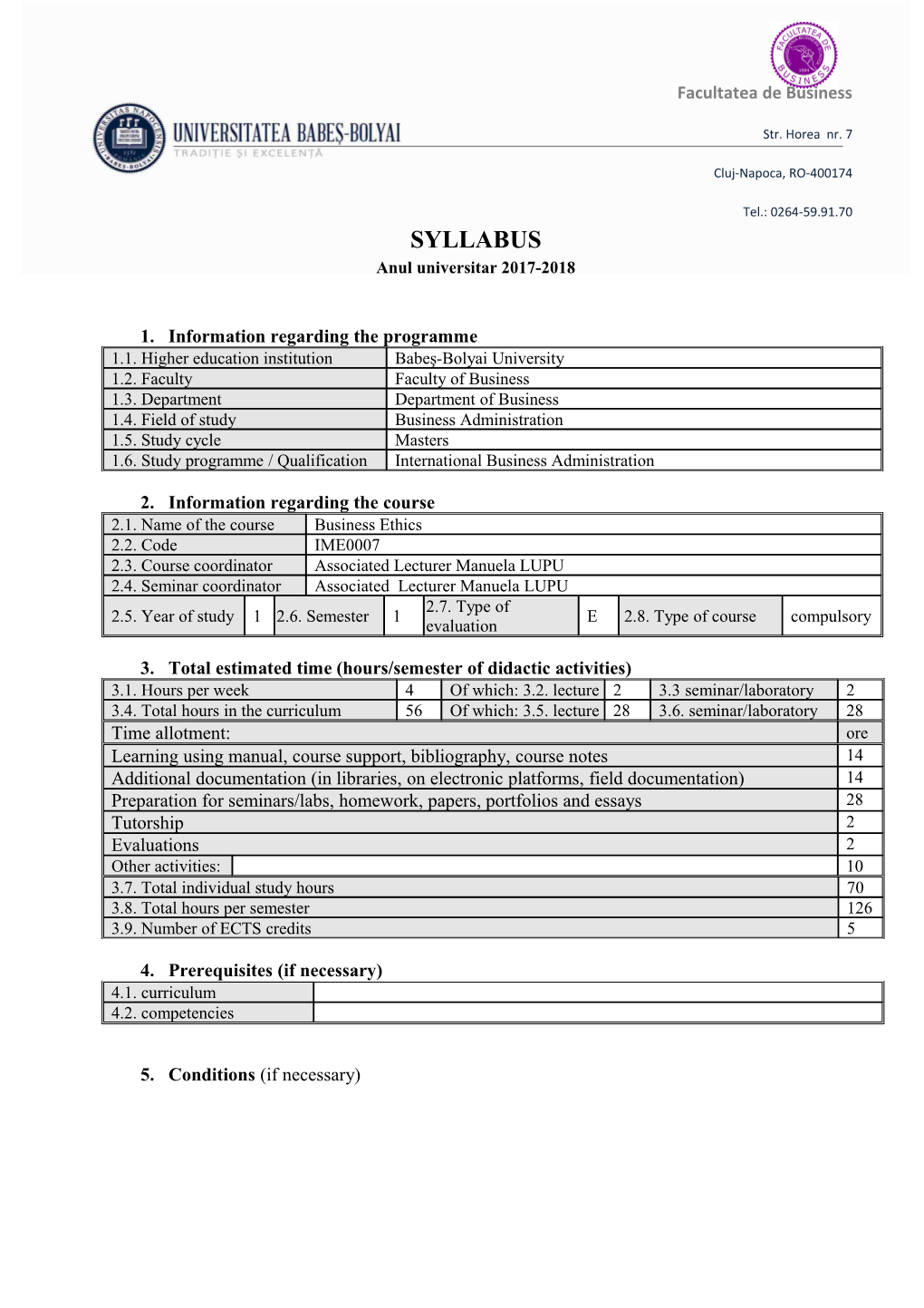 Anul Universitar 2017-2018