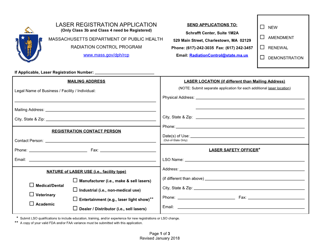 Laser Registration Form