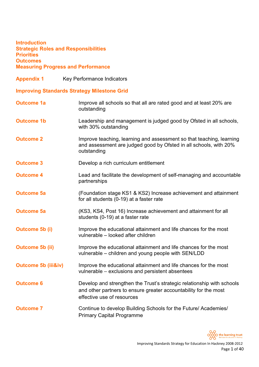 Improving Standards Strategy