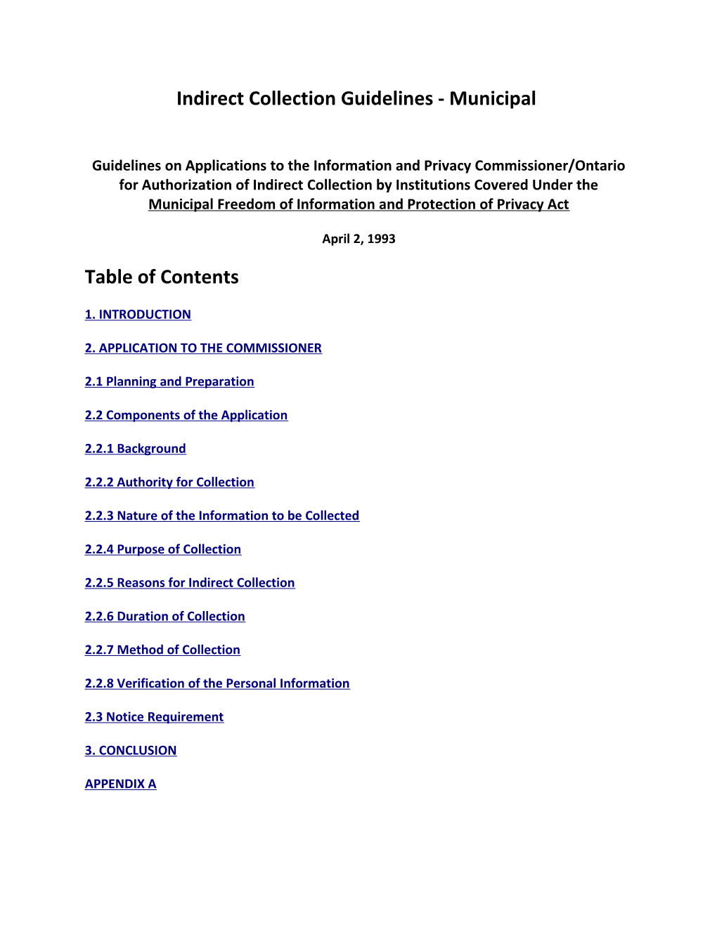 Indirect Collection Guidelines - Municipal