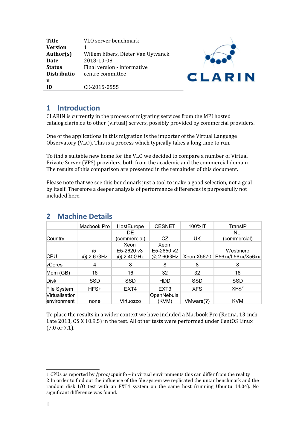 CLARIN Is Currently in the Process of Migrating Services from the MPI Hosted Catalog.Clarin.Eu