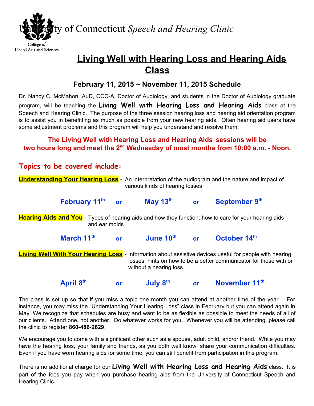 Living Well with Hearing Loss and Hearing Aids Class