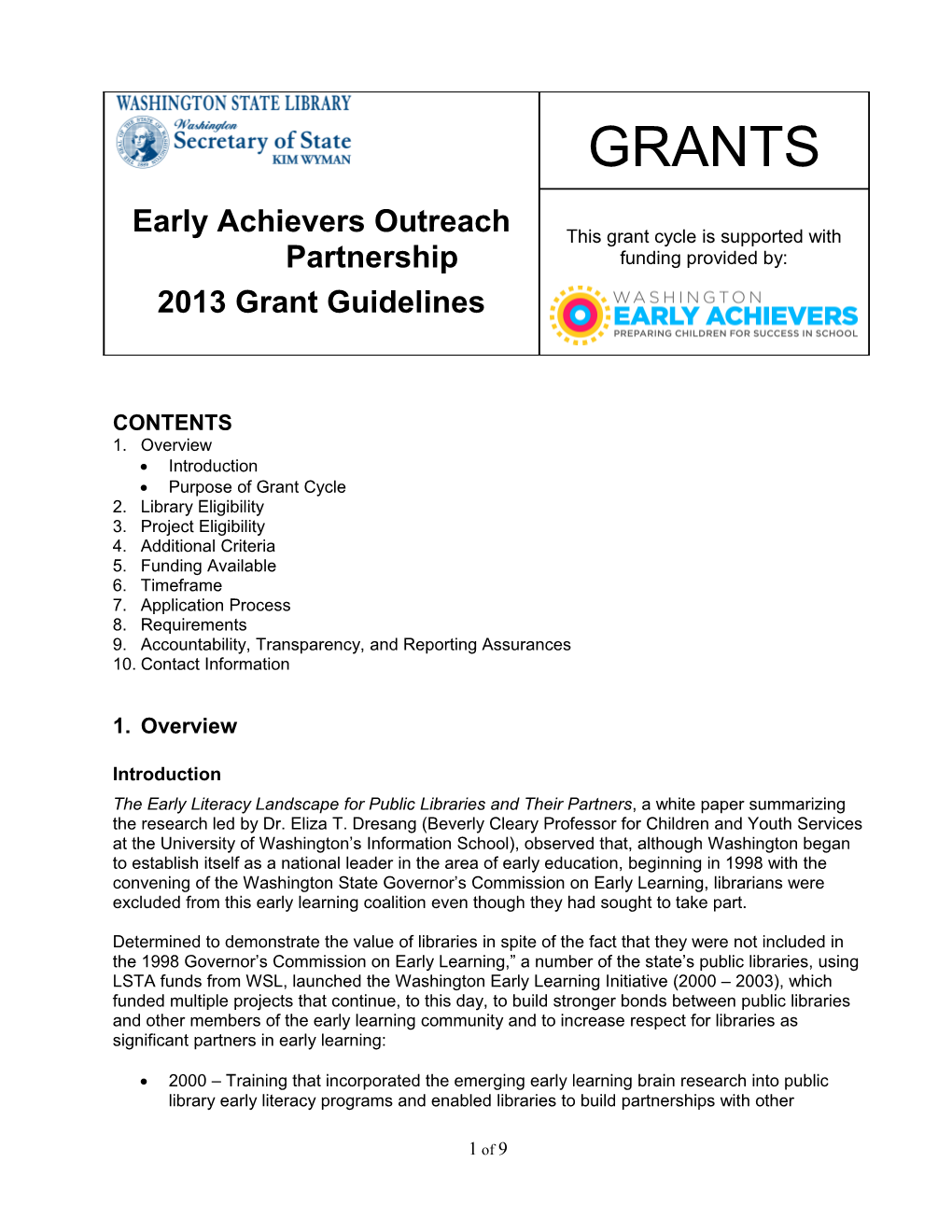 Serving Cultural Diversity 2003 Grant Guidelines