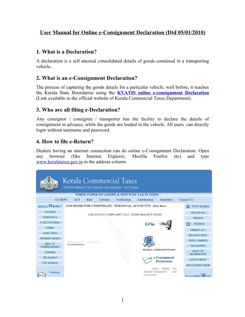 E-Return Filing for the Year 2008-09