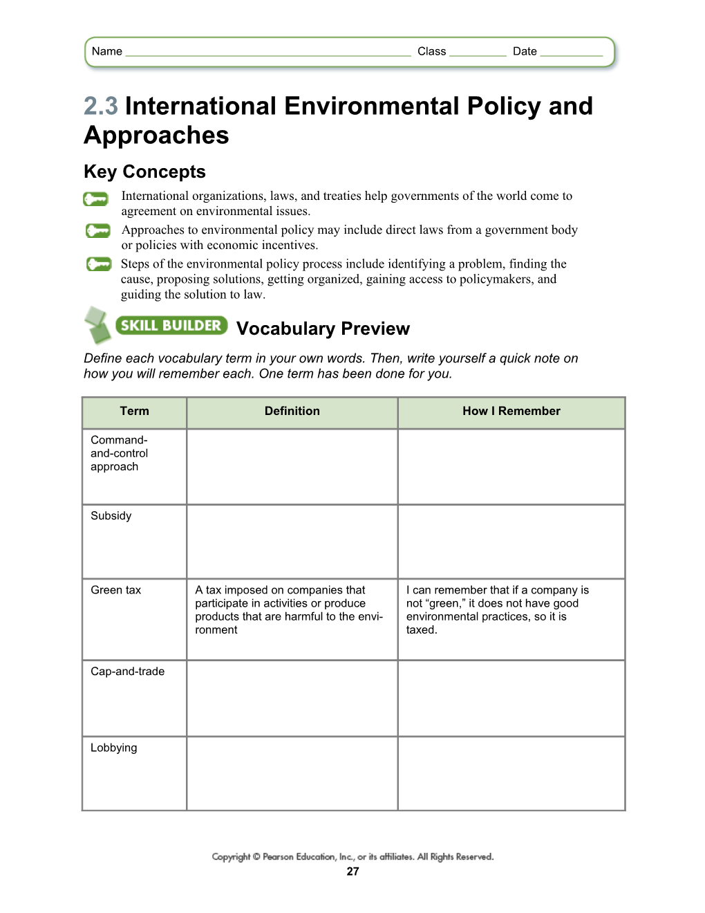 2.3International Environmental Policy and Approaches