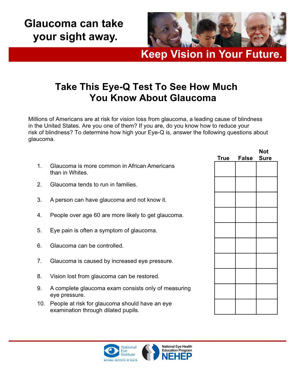 Take This Eye-Q Testto See How Much You Know About Glaucoma