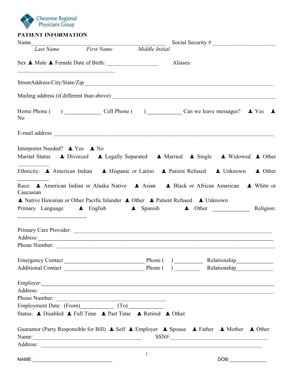 Initial Contact Form