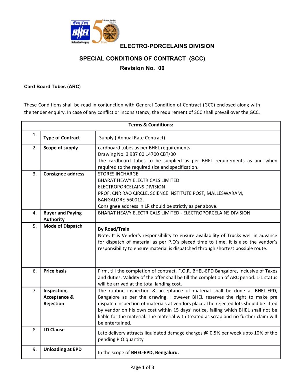 These Conditions Shall Be Read in Conjunction with General Condition of Contract (GCC)