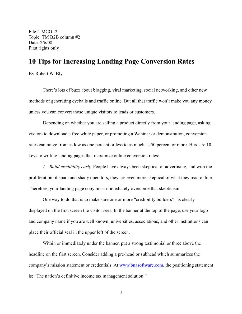 10 Tips for Increasing Landing Page Conversion Rates