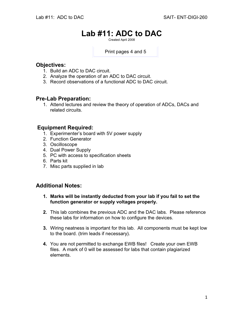 Lab #11: DAC-ADC