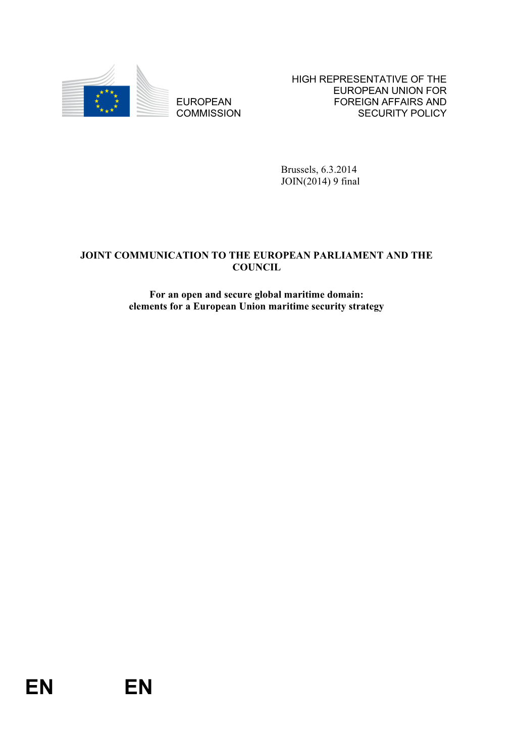 Joint Communication to the European Parliament and the Council