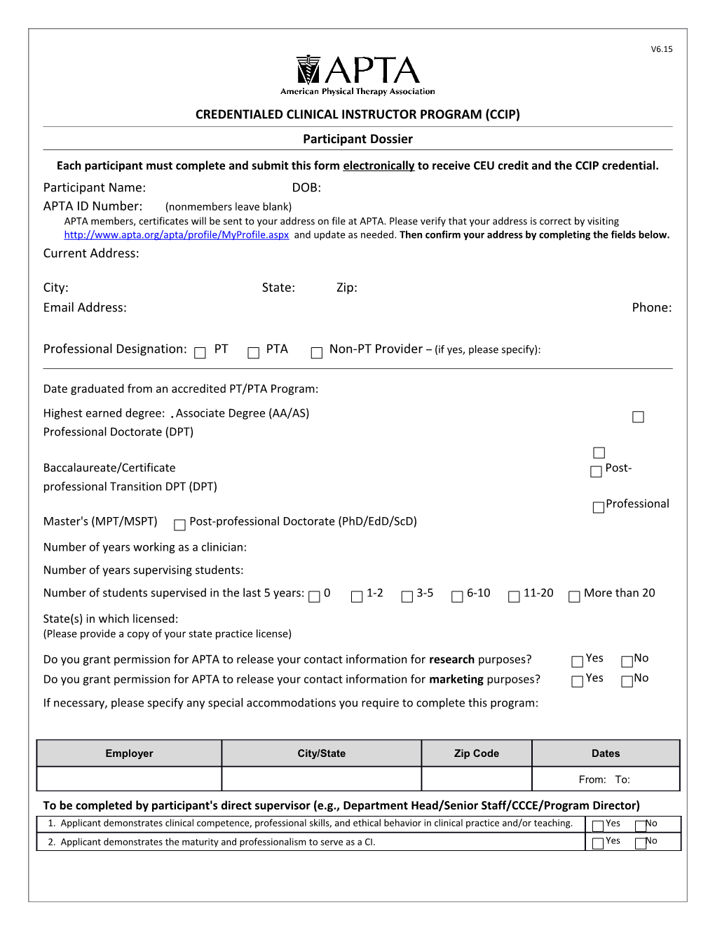 Ccip Participant Dossier