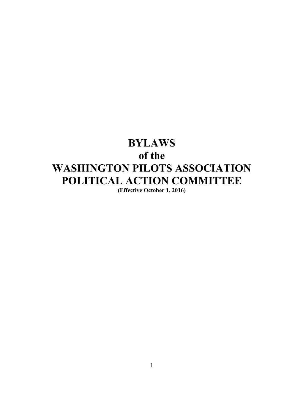 Washington Pilots Associationpolitical Action Committee