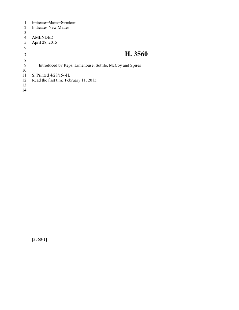 2015-2016 Bill 3560 Text of Previous Version (Apr. 28, 2015) - South Carolina Legislature Online