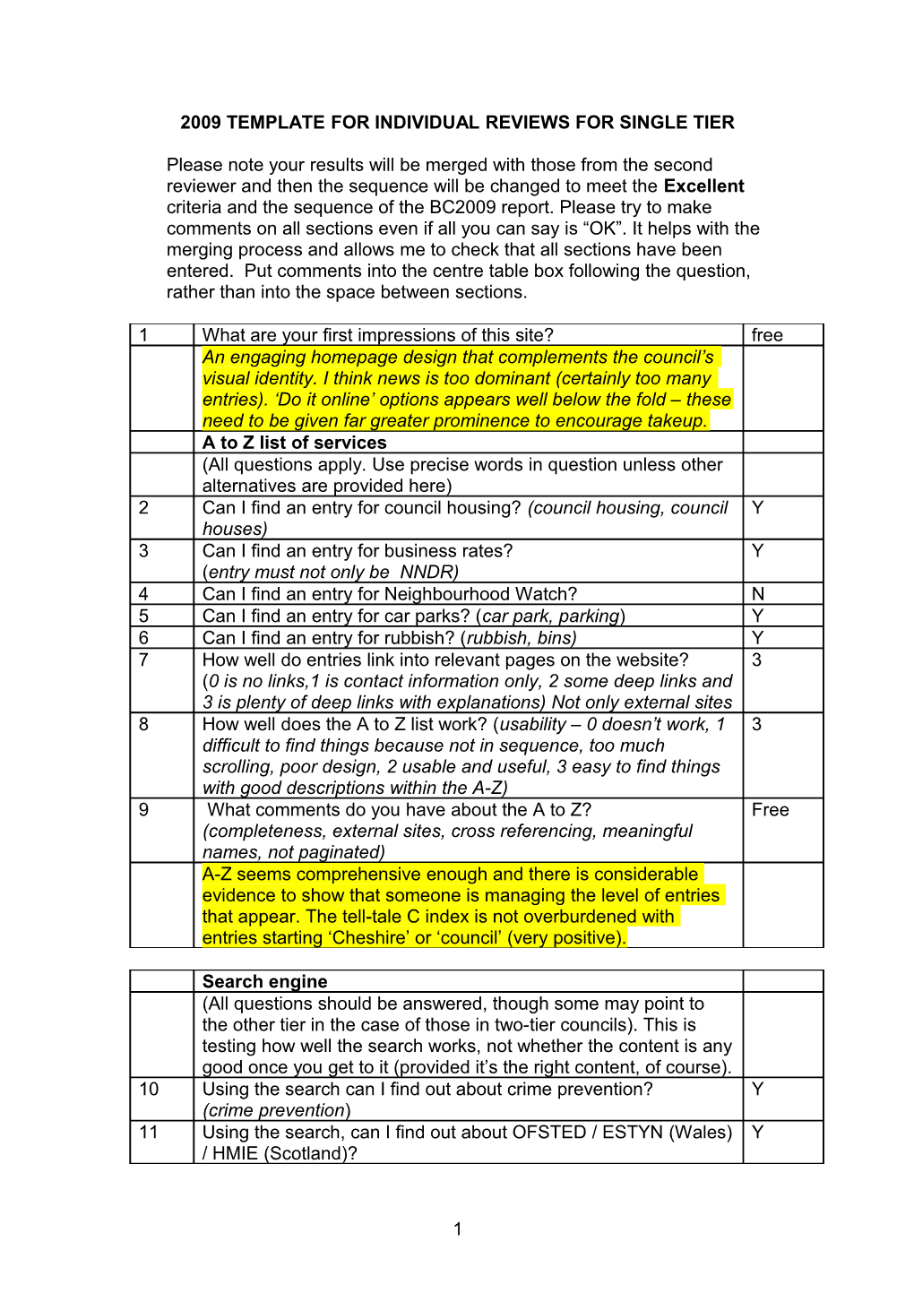 Questionnaire for the Main Survey for Bc2009