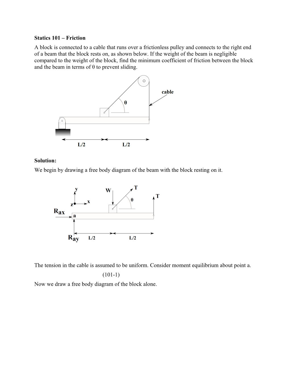 Statics 101 Friction