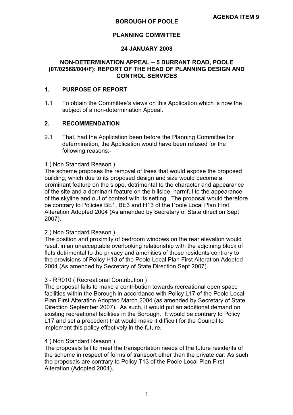 Non-Determination Appeal 5 Durrant Road, Poole