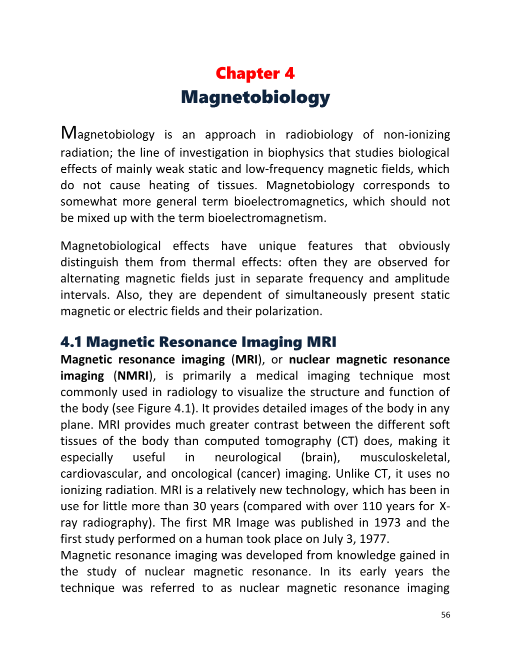 4.1 Magnetic Resonance Imaging MRI