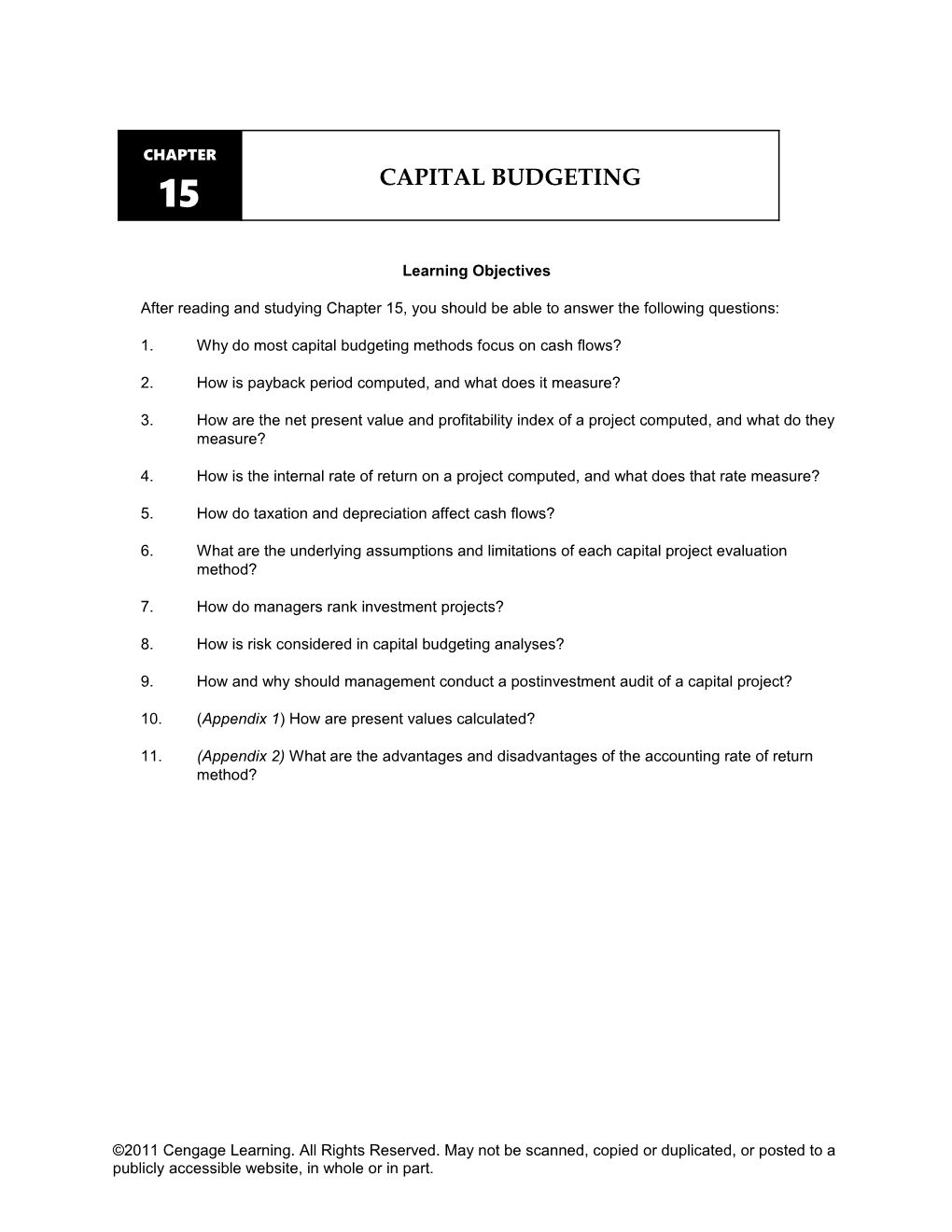 Chapter 15: Capital Budgetingim 1