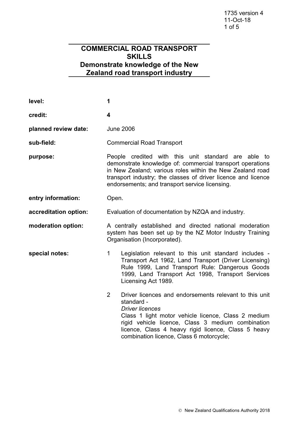 Sub-Field:Commercial Road Transport