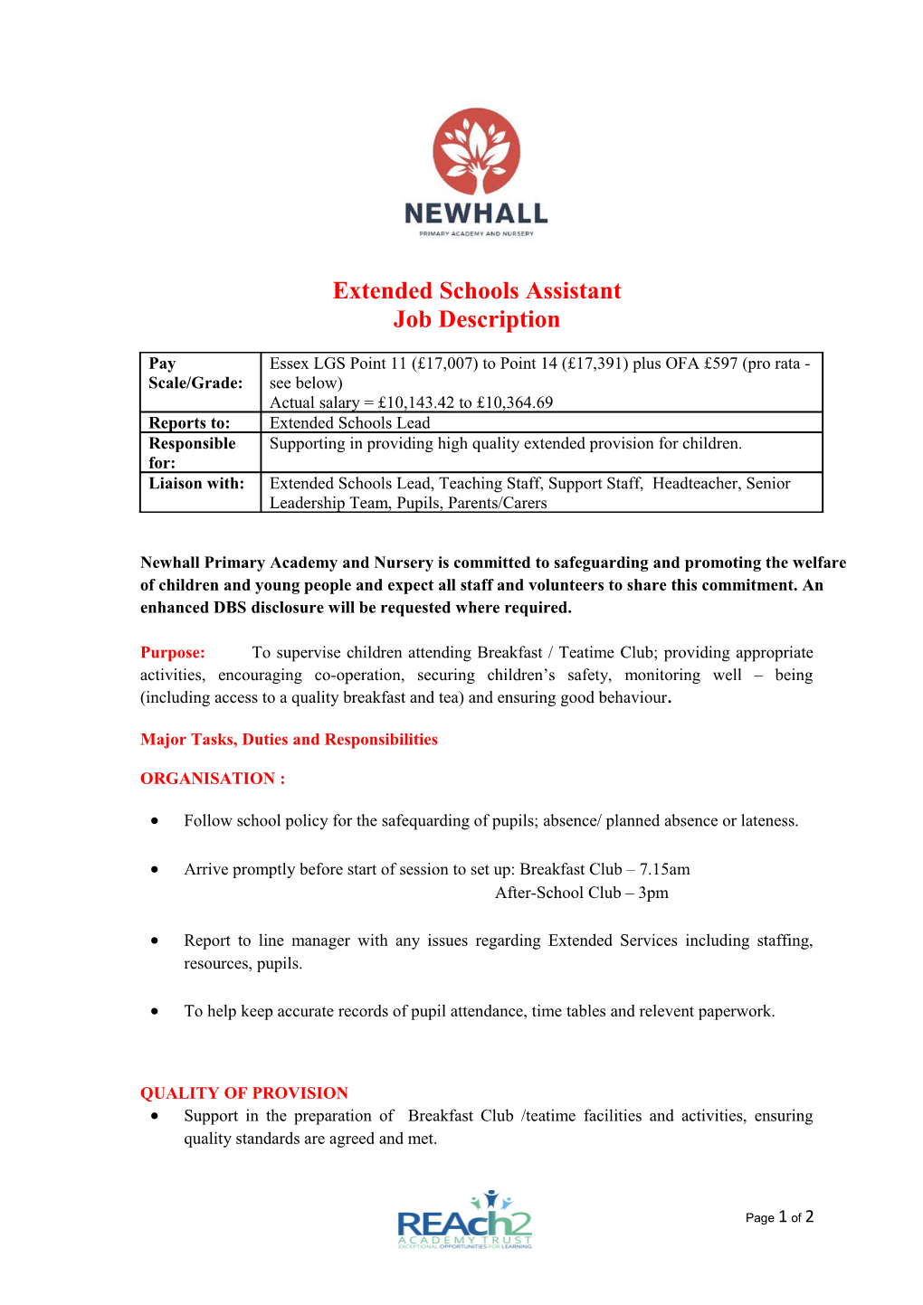 Extended Schools Assistant