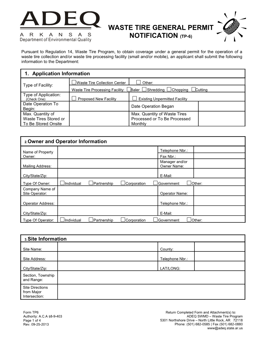 Waste Tire General Permit