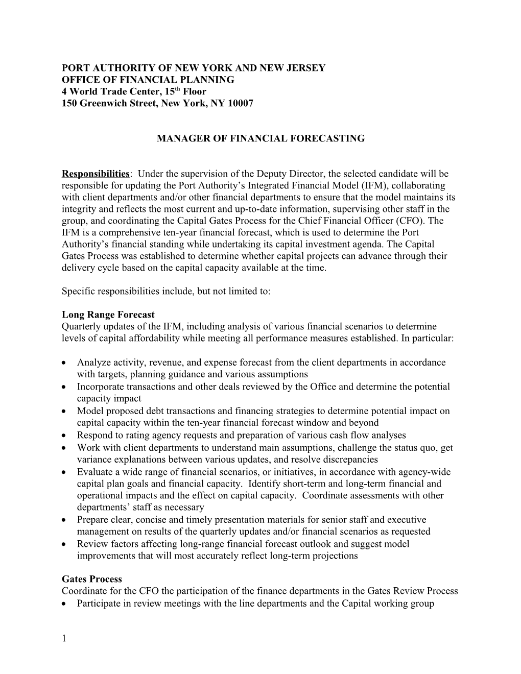 Centralized Capital Support Division MBD Generic Job Description (01/12/07)