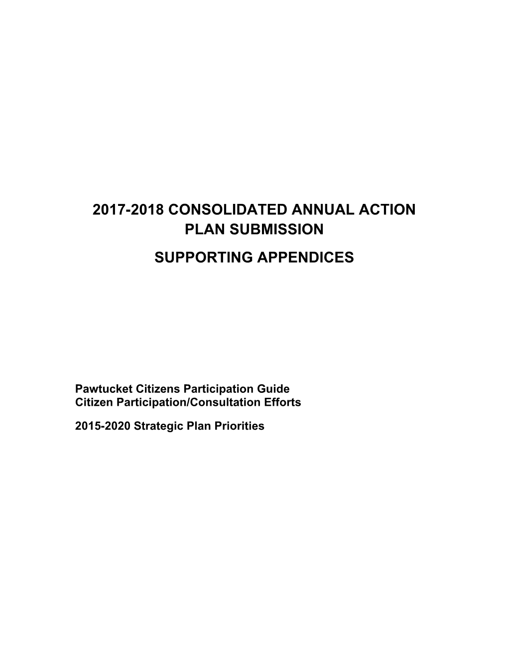 2017-2018 Consolidated Annual Action Plan Submission