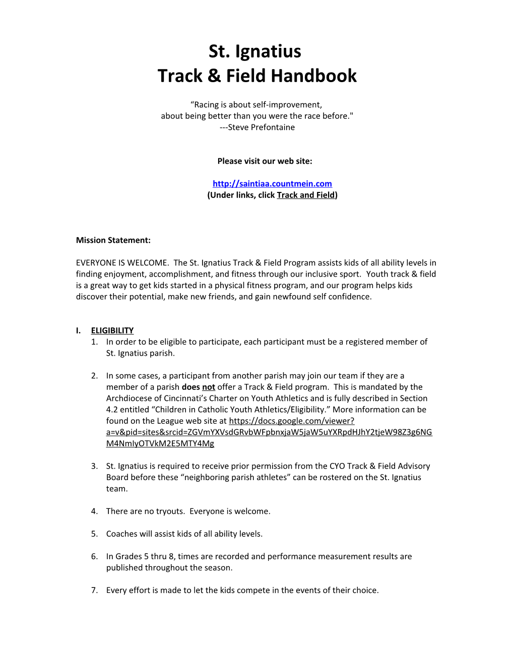 Track & Field Handbook