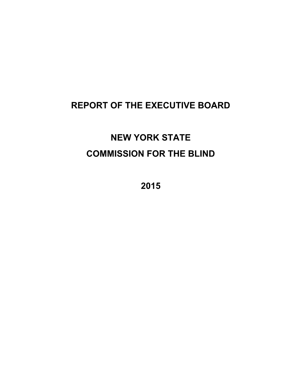 Report of the Executive Board 2015