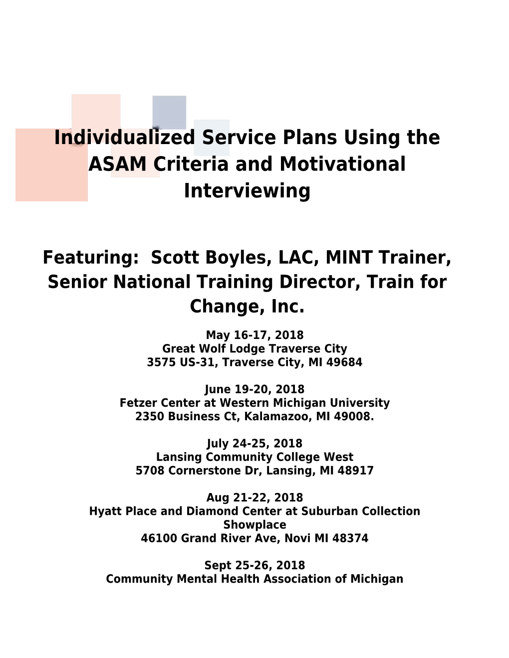 Individualized Service Plans Using the ASAM Criteria and Motivational Interviewing