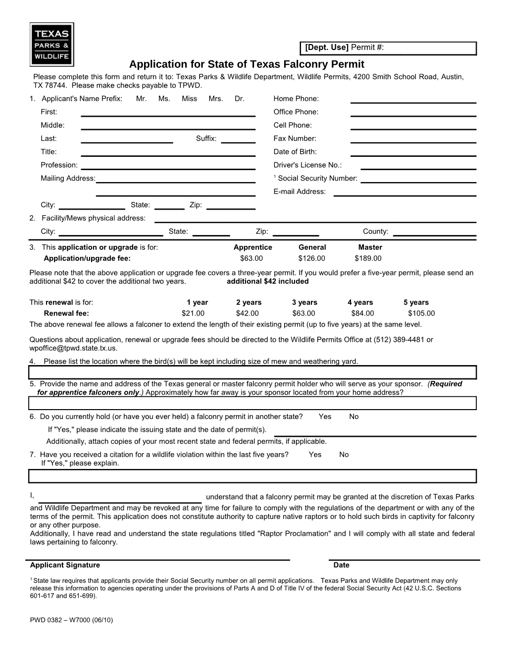 1State Law Requires That Applicants Provide Their Social Security Number on All Permit