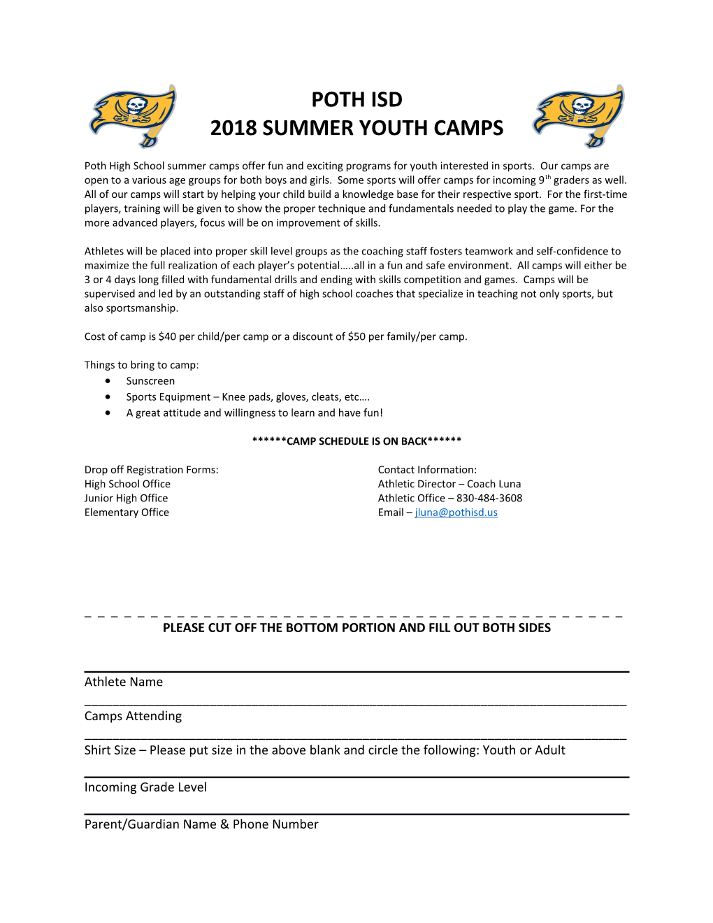 2018Summer Youth Camps