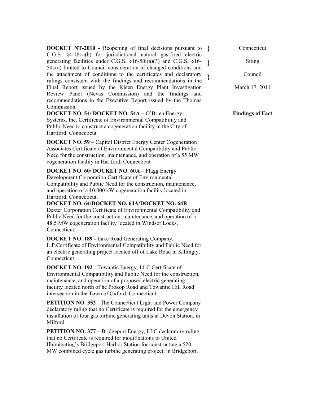 Kleen Energy Plant Investigation Review Panel (Nevas Commission)