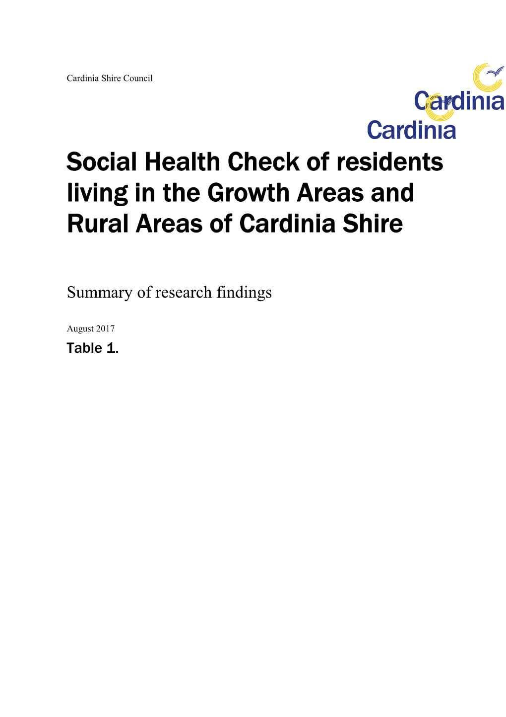 Social Health Check Research