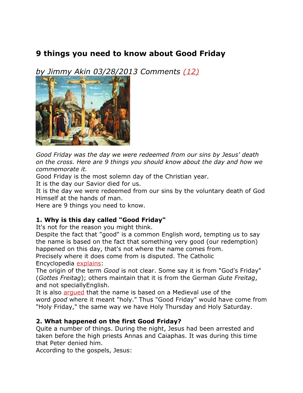 9 Things You Need to Know About Good Friday