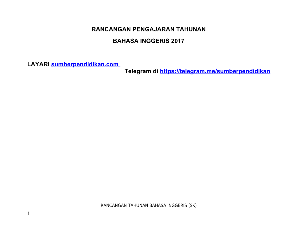 Rancangan Tahunan Bahasa Malaysia (Sk)