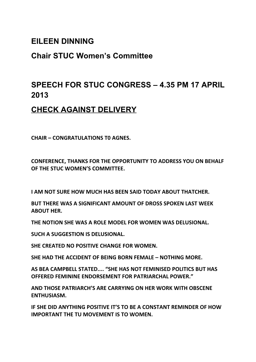 Speech for Stuc Congress 17 April 2013-04-12