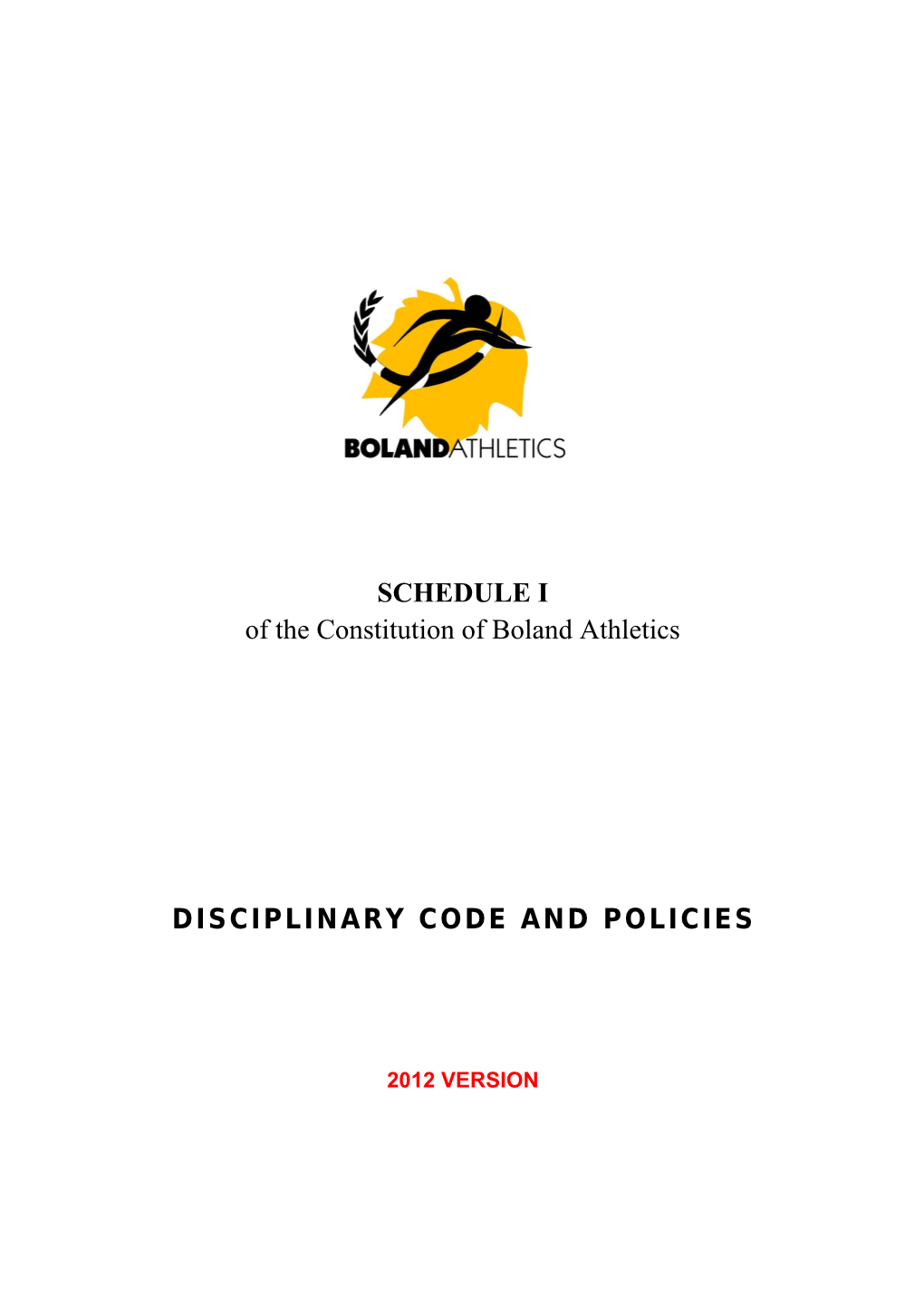 Disciplinary Code and Policies