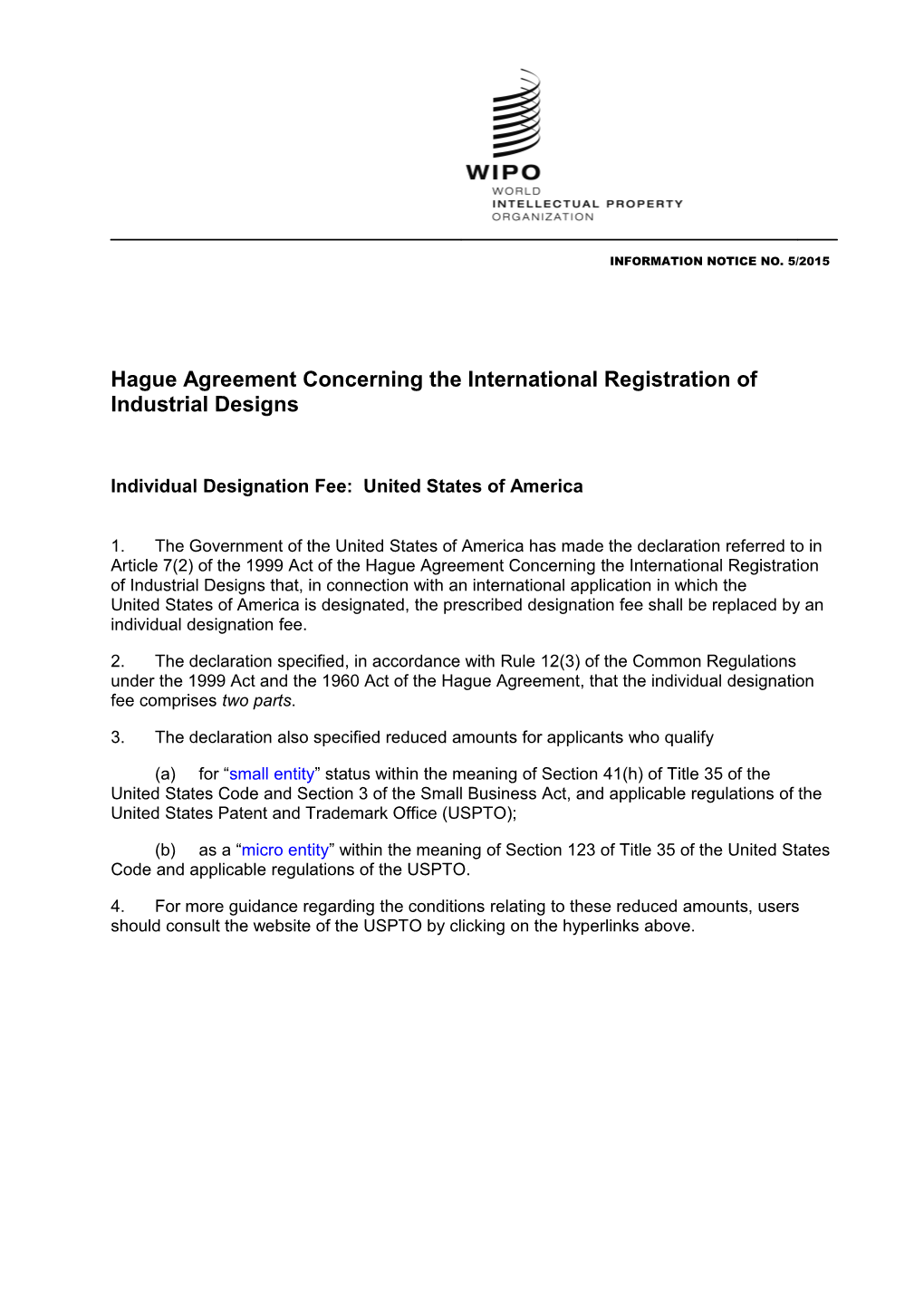 Hagueagreement Concerning the International Registration of Industrial Designs