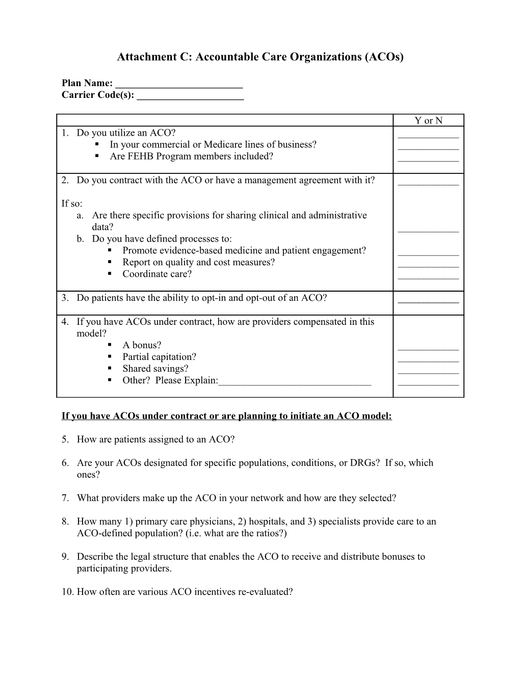 Accountable Care Organizations