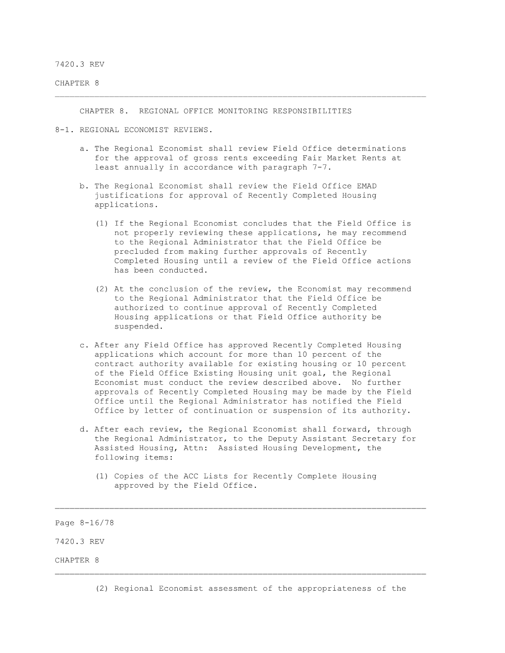 Chapter 8. Regional Office Monitoring Responsibilities