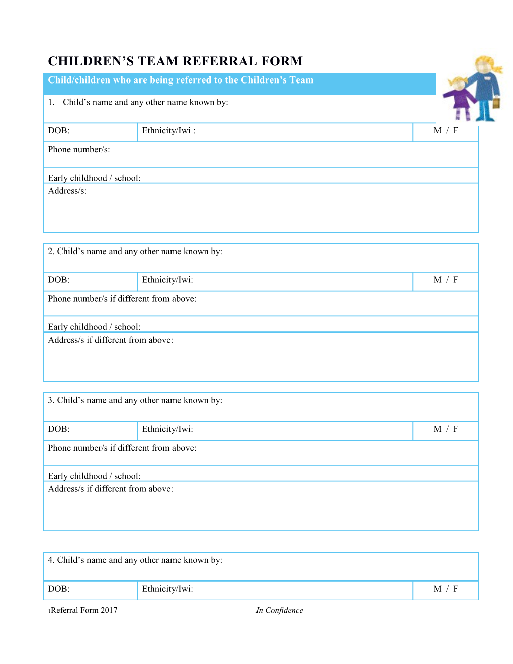 Child/Children Who Are Being Referred to the Children S Team