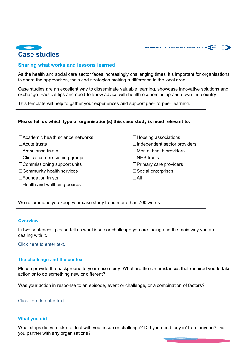 NHSC Generic Document